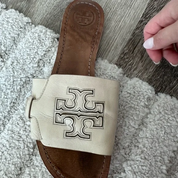 Tory Burch Melinda Slide Sandal Tan Beige 9 - Picture 2 of 9